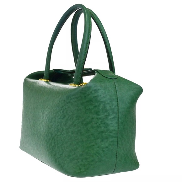 Burberry Nova Check Green Leather Box Handbag - Picture 2 of 9